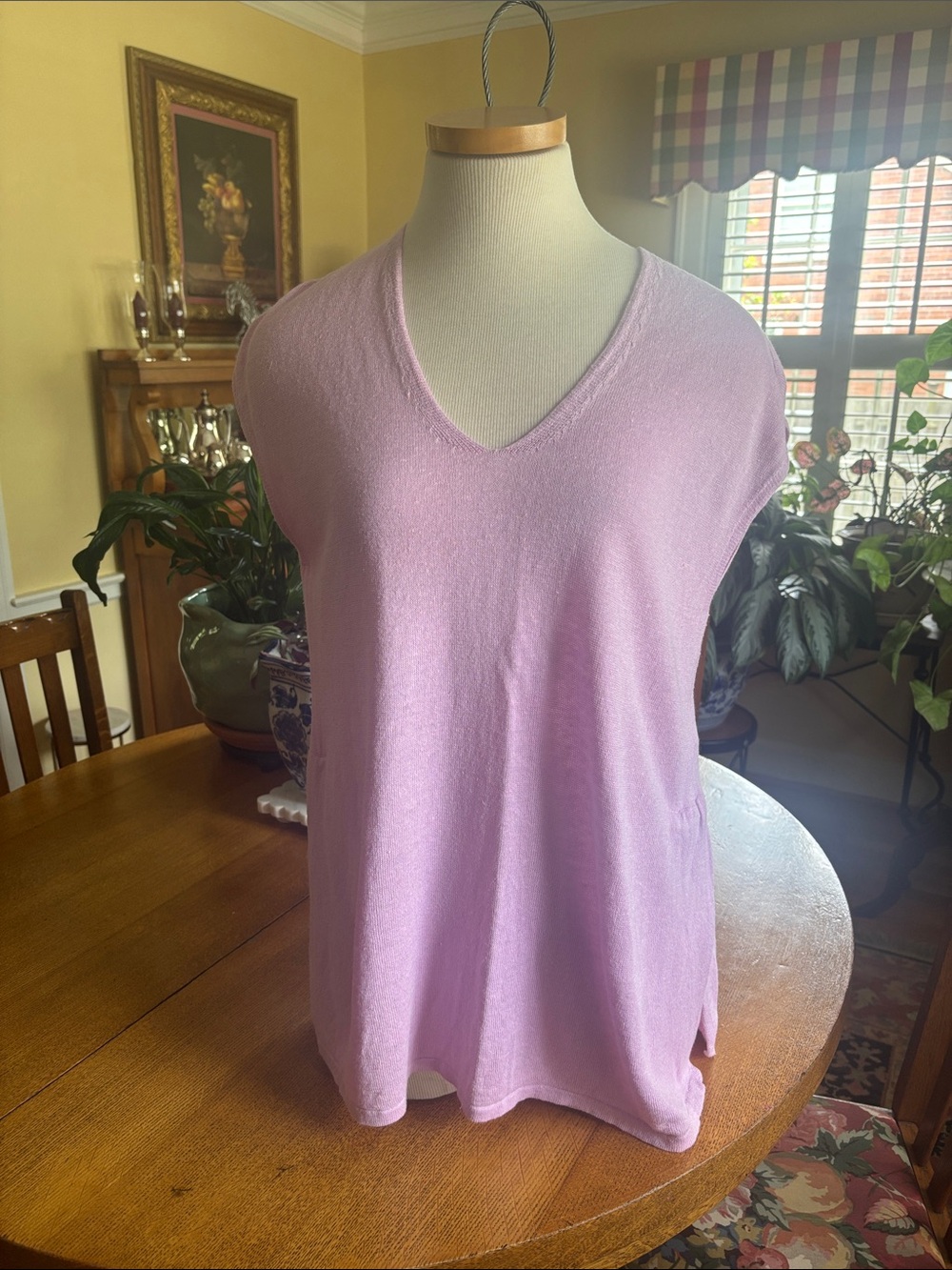 J. Jill Light Lavender V-Neck Sleeveless Tank